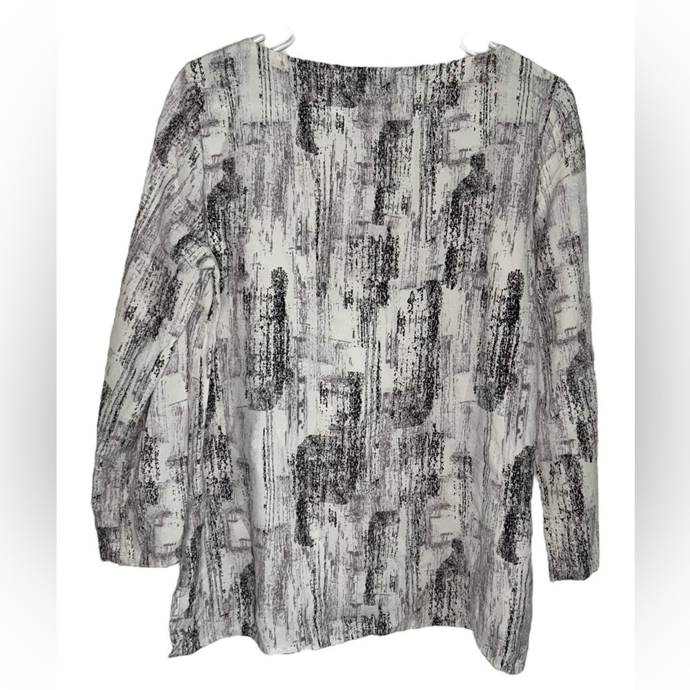 EILEEN FISHER Birch Bark Printed Long Sleeve Top Women’s Size XS Boho Preppy - Picture 3 of 9